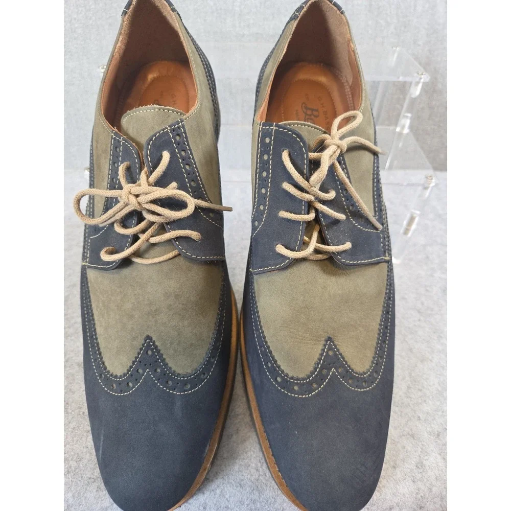 GH Bass Freddy Leather Upper Wingtip Dress Shoes Mens 13M Blue Multi Preppy Work